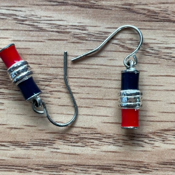 Women Earrings Blue/Red Tone Fashion Earrings - Picture 4 of 7